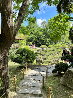 A soldier walks into a Japanese&nbsp;Garden